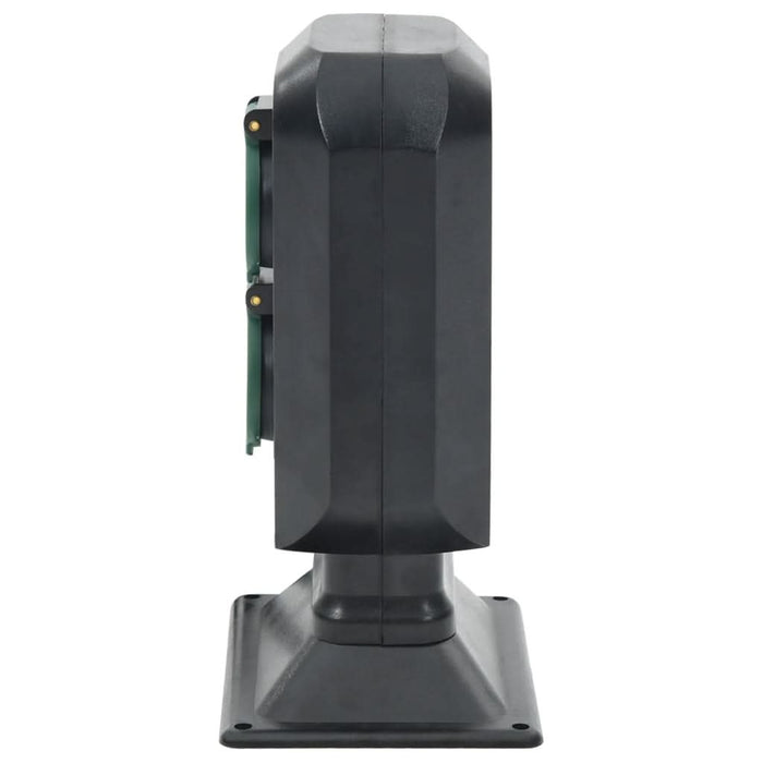 Priză de exterior cu țăruș și 2 căi, negru/verde, 15,5x11x24 cm - WALTI WALTI