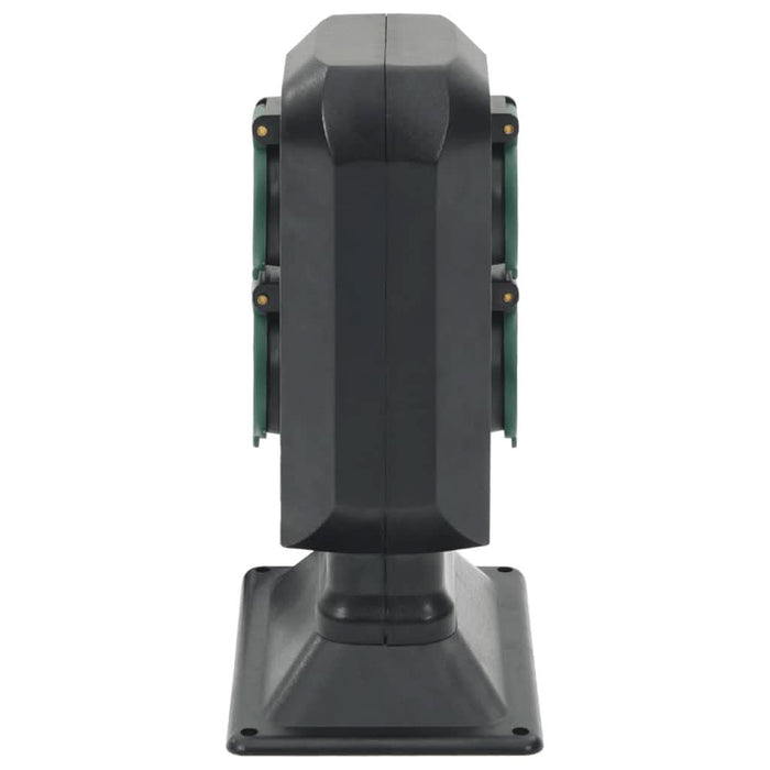 Priză de exterior cu țăruș și 4 căi, negru/verde, 15,5x11x24 cm - WALTI WALTI