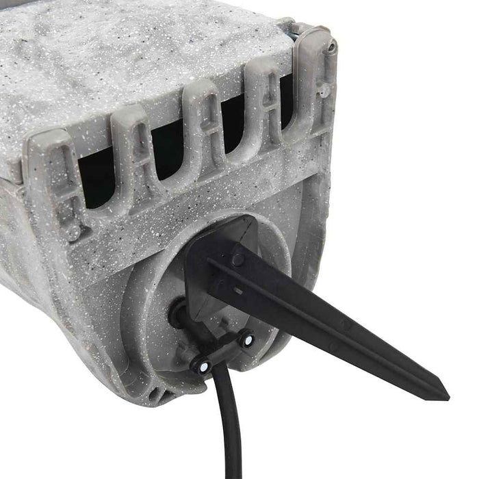 Priză de exterior cu țăruș și 4 căi, gri aspect piatră - WALTI WALTI