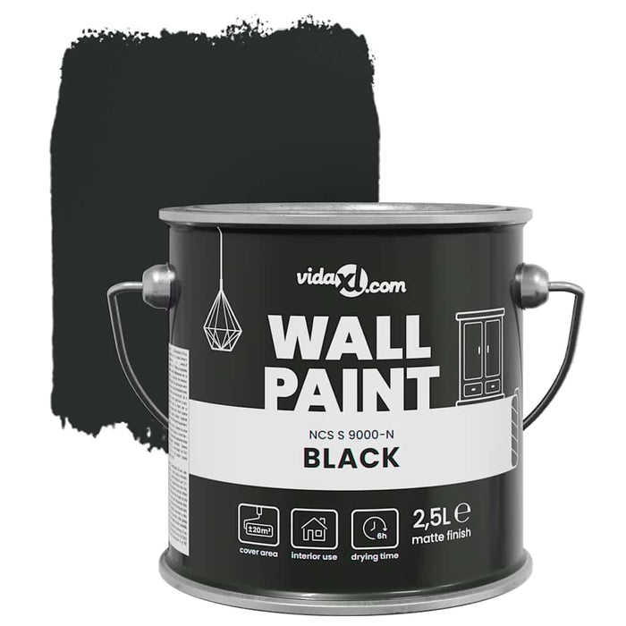 Vopsea de perete Negru 2,5 L Print pe perete - WALTI WALTI