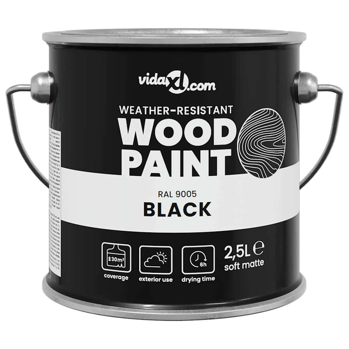 Vopsea pentru lemn Negru 2,5 L Print pe perete - WALTI WALTI