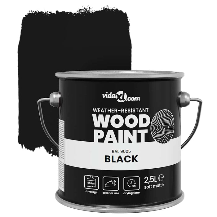 Vopsea pentru lemn Negru 2,5 L Print pe perete - WALTI WALTI