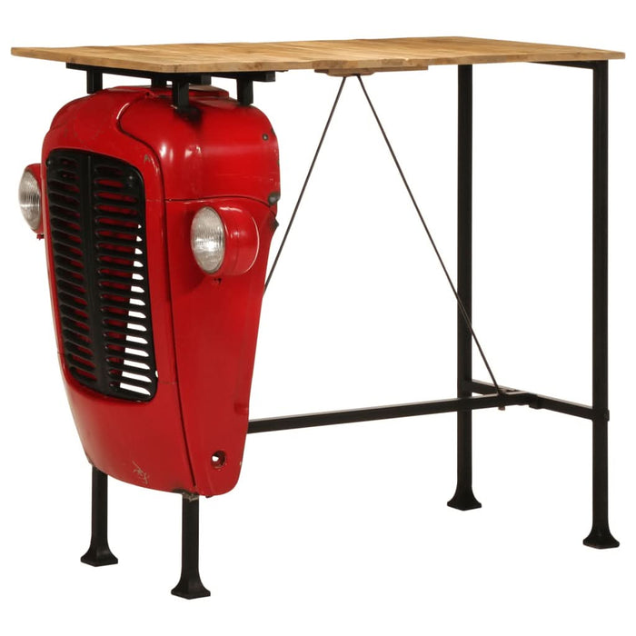 Masă bar stil tractor roșu/maro 55x120x107 cm lemn masiv mango - WALTI WALTI