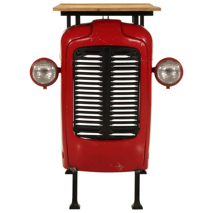 Masă bar stil tractor roșu/maro 55x120x107 cm lemn masiv mango - WALTI WALTI