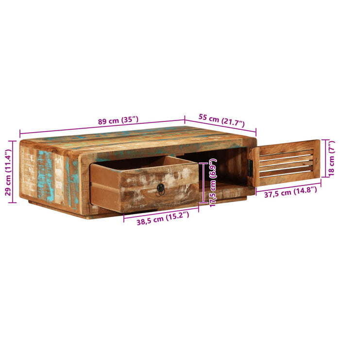 Măsuță de cafea, 89x55x29 cm, lemn masiv reciclat - WALTI WALTI