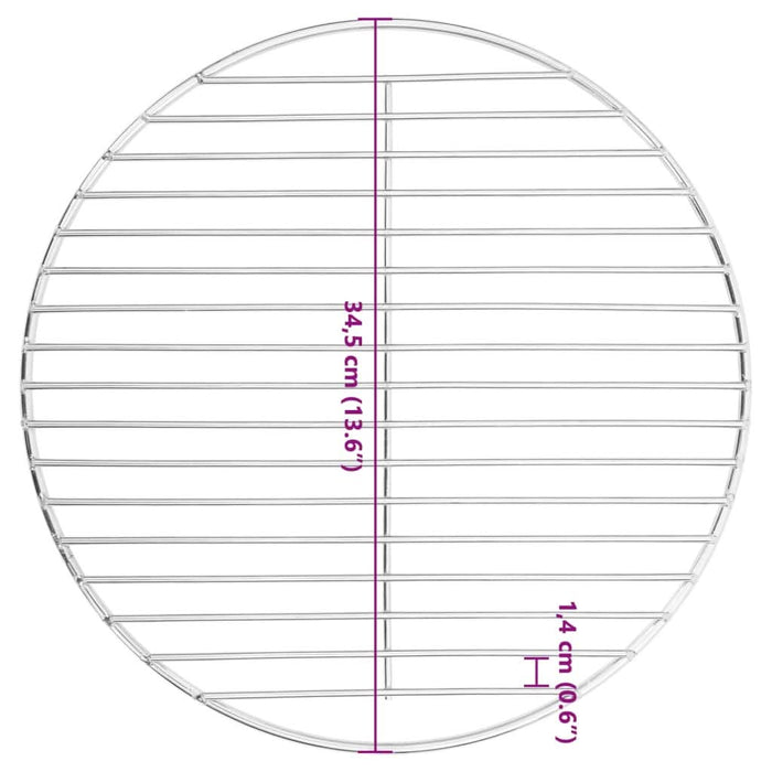 Grill pentru grătar rotund, Ø34,5 cm, oțel inoxidabil 304 - WALTI WALTI
