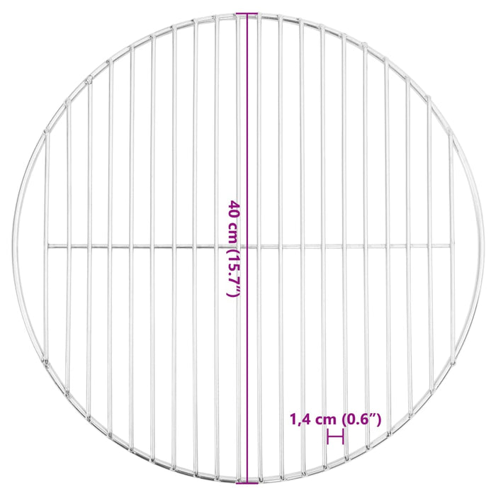 Grill pentru grătar rotund, Ø40 cm, oțel inoxidabil 304 - WALTI WALTI