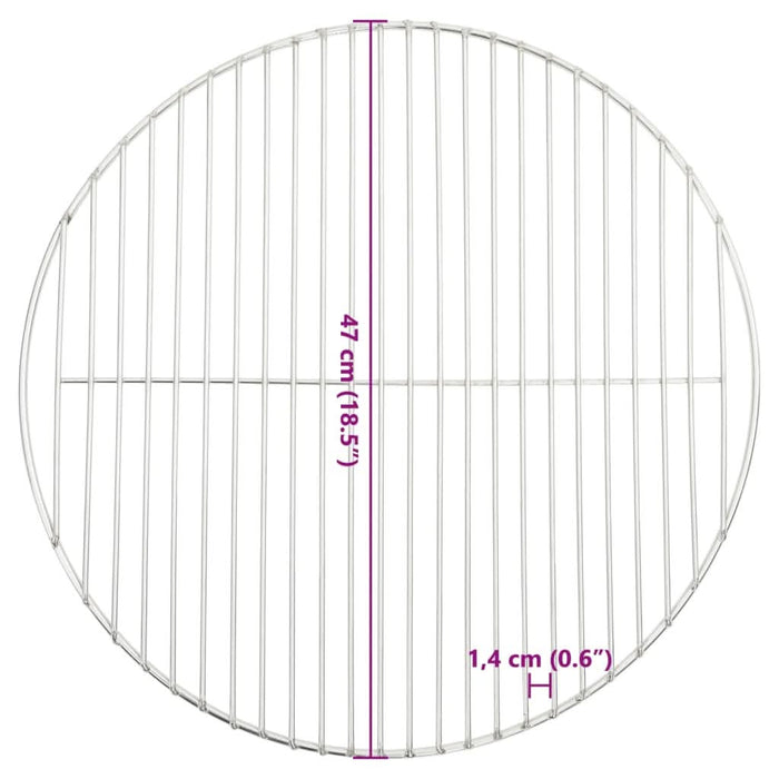 Grill pentru grătar rotund, Ø47 cm, oțel inoxidabil 304 - WALTI WALTI