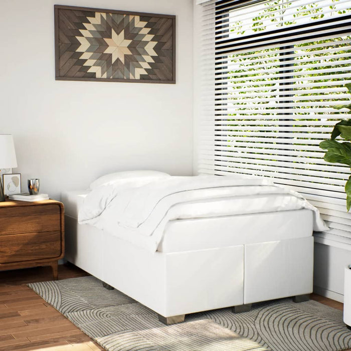 Cadru de pat fără saltea alb 120x190 cm piele artificială WALTI