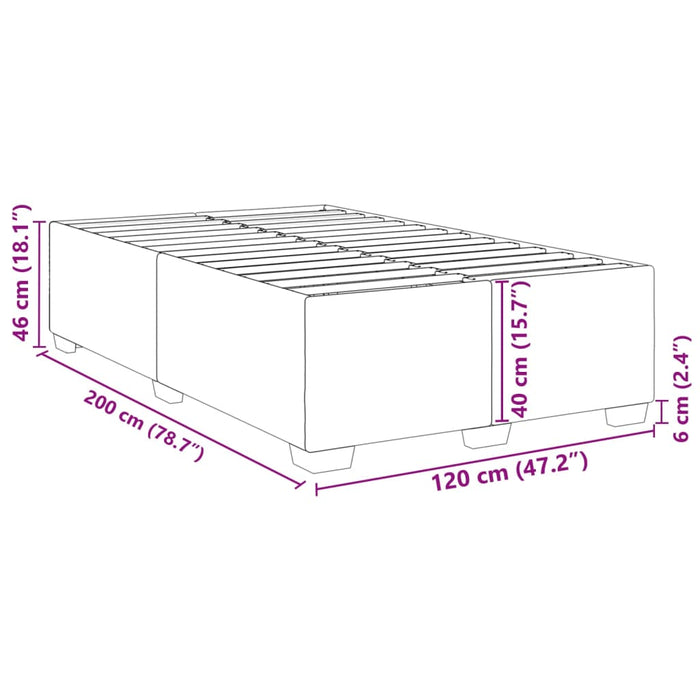 Cadru de pat, gri, 120x200 cm, piele ecologică - WALTI WALTI