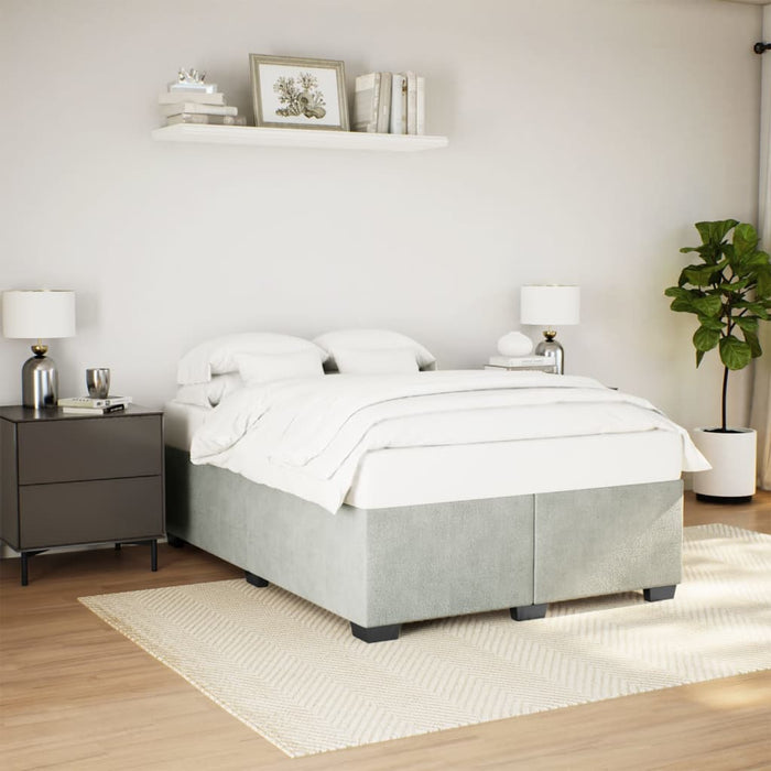 Cadru de pat fără saltea, gri deschis, 140x190 cm, catifea - WALTI WALTI