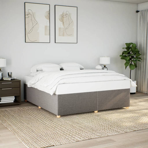 Cadru de pat fără saltea, gri taupe, 200x200 cm, textil - WALTI WALTI