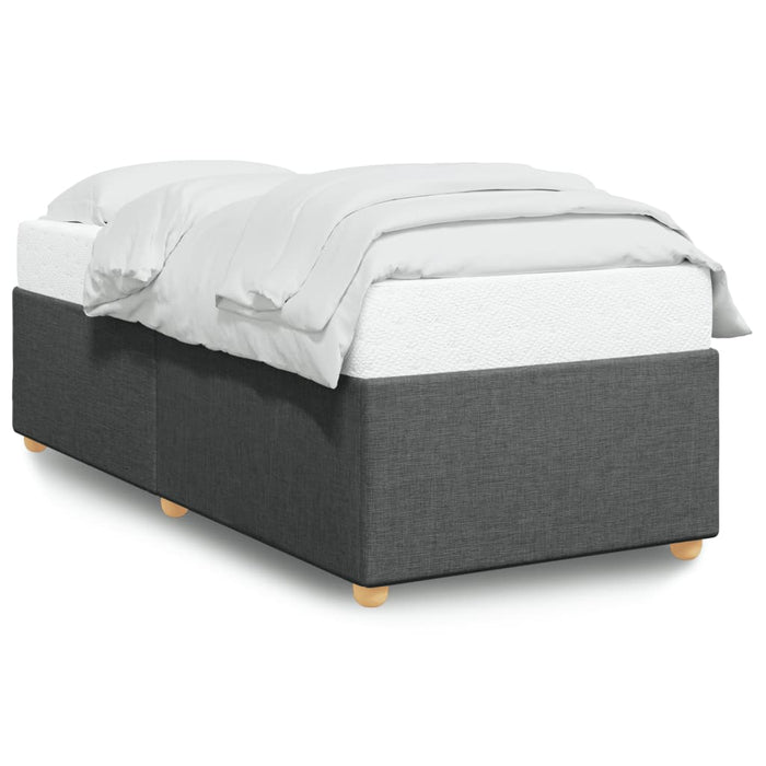 Cadru de pat fără saltea, gri închis, material textil simplu WALTI