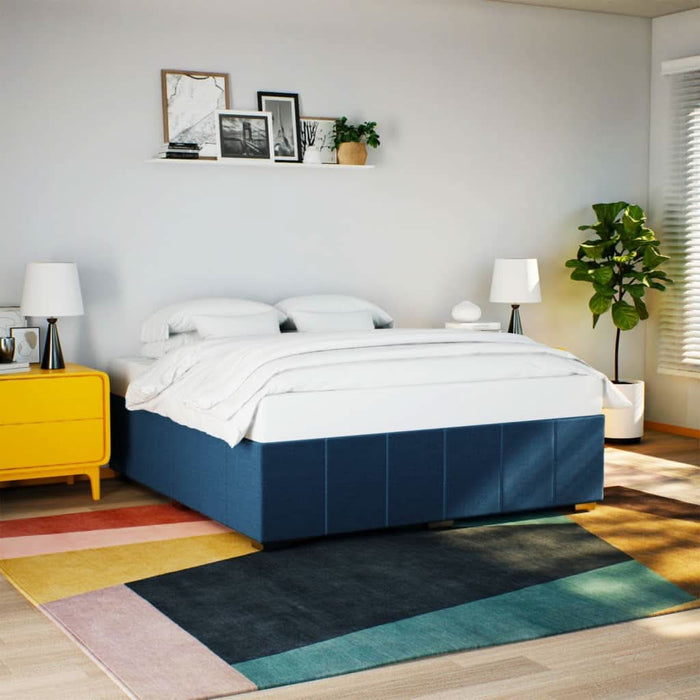 Cadru de pat fără saltea, albastru, 200x200 cm, textil - WALTI WALTI