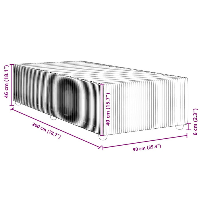Cadru de pat fără saltea, gri închis, 90x200 cm, textil - WALTI WALTI