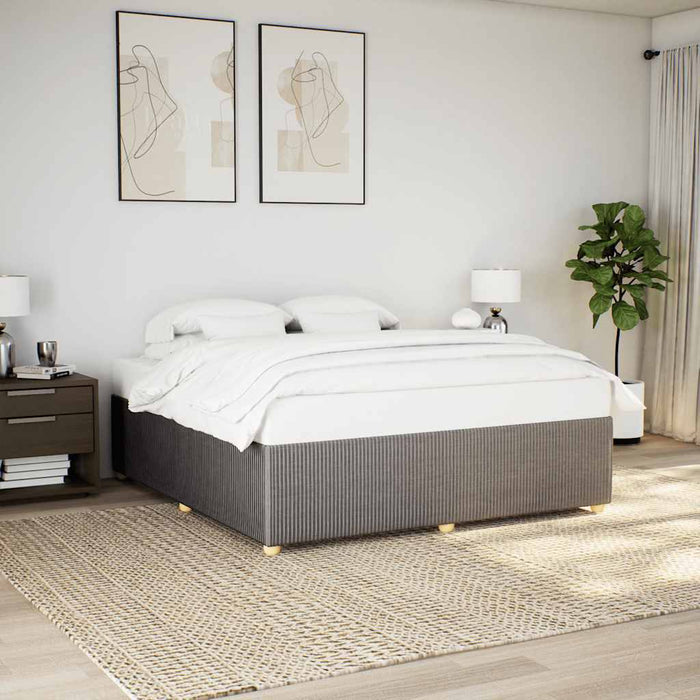 Cadru de pat fără saltea, gri taupe, 200x200 cm, textil - WALTI WALTI