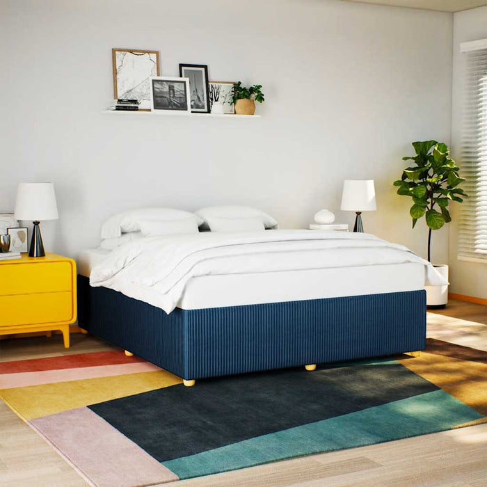 Cadru de pat fără saltea, albastru, 200x200 cm, textil - WALTI WALTI