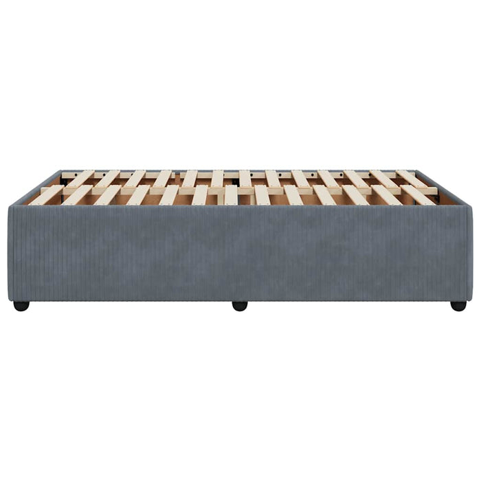 Cadru de pat fără saltea Gri închis 120x190 cm catifea WALTI