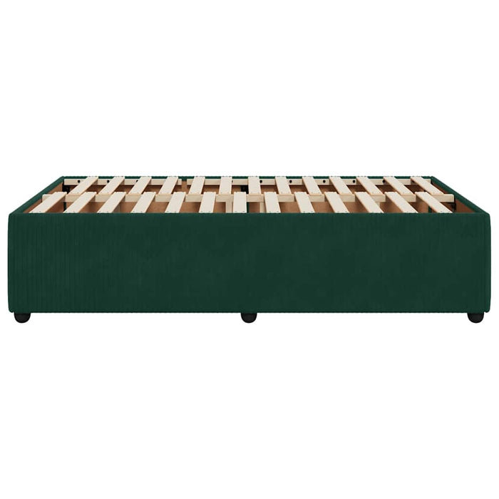 Cadru de pat fără saltea verde închis 120x190 cm catifea - WALTI WALTI
