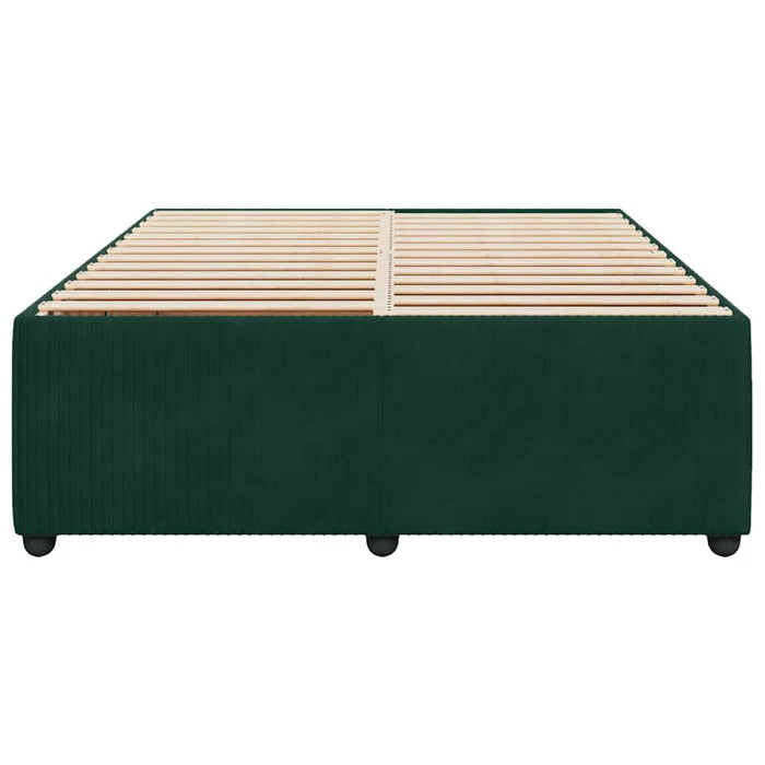 Cadru de pat fără saltea, verde închis, 140x190 cm, catifea - WALTI WALTI