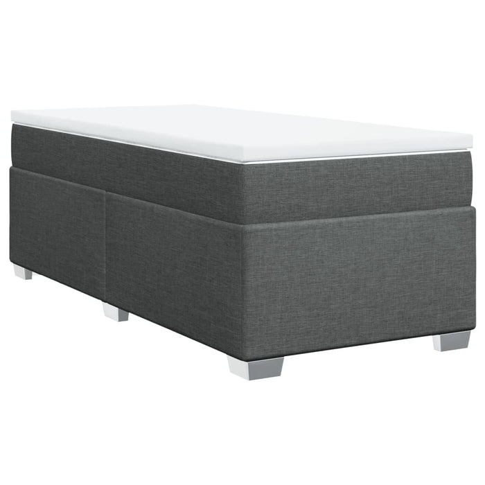 Pat box spring cu saltea, gri închis, 80x200 cm, textil - WALTI WALTI