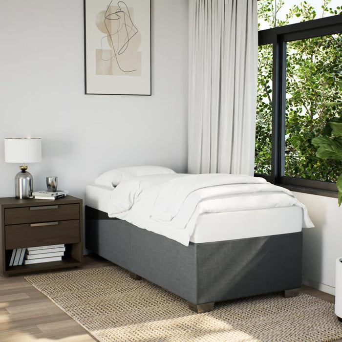 Pat box spring cu saltea, gri închis, 80x200 cm, textil - WALTI WALTI