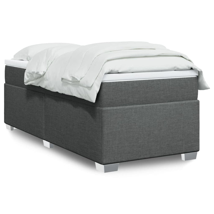Pat box spring cu saltea, gri închis, 80x200 cm, textil - WALTI WALTI