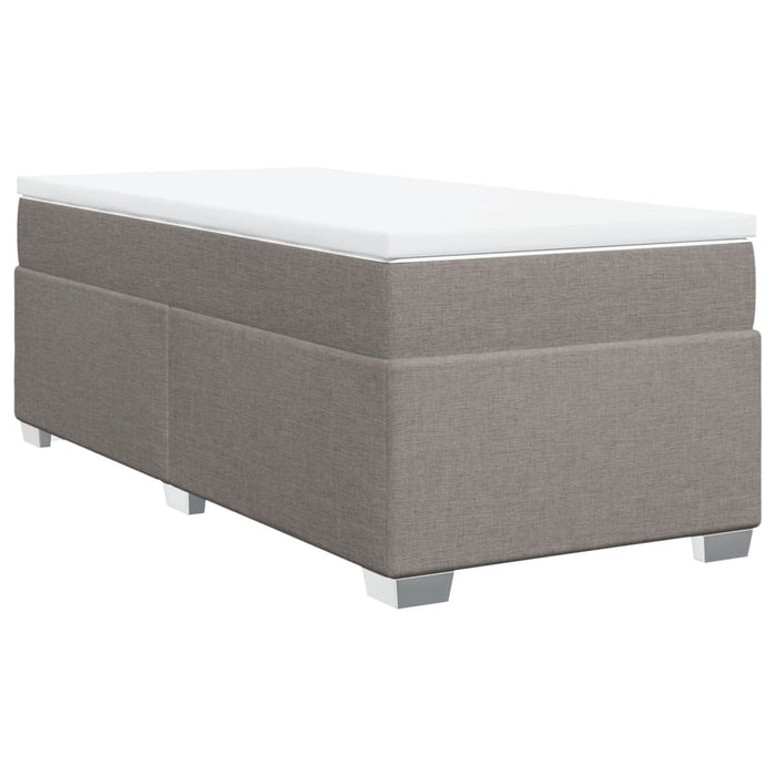 Pat box spring cu saltea, gri taupe, 80x200 cm, textil - WALTI WALTI