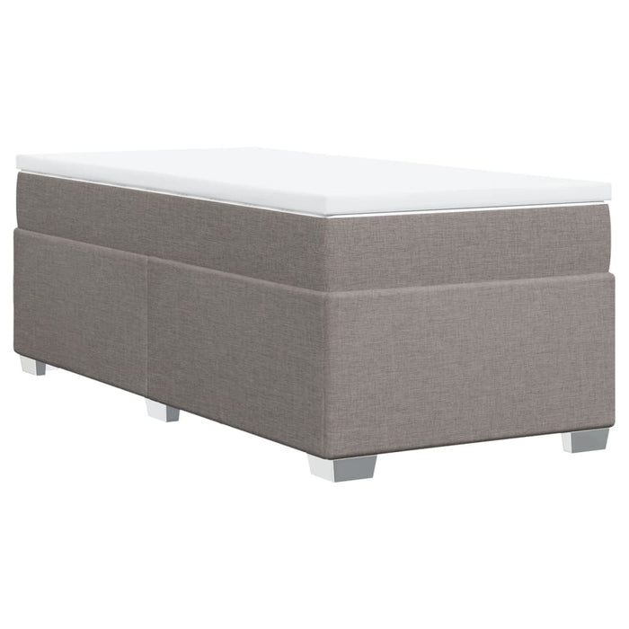 Pat box spring cu saltea, gri taupe, 80x200 cm, textil - WALTI WALTI