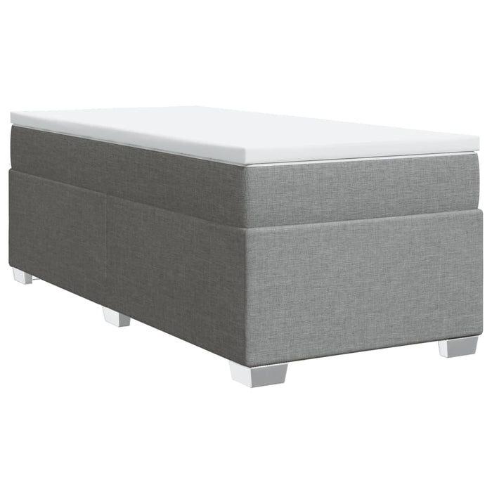 Pat box spring cu saltea, gri deschis, 90x190 cm, textil - WALTI WALTI