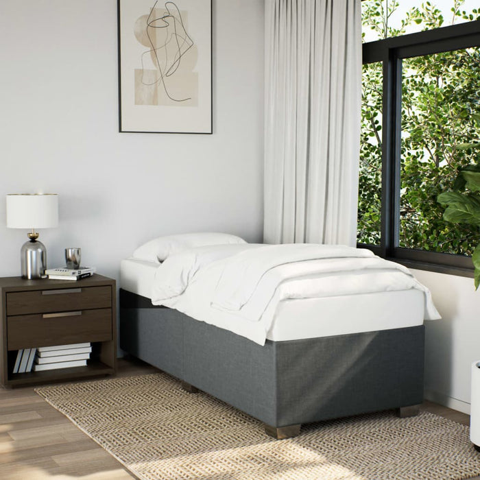 Pat box spring cu saltea, gri închis, 90x190 cm, textil - WALTI WALTI