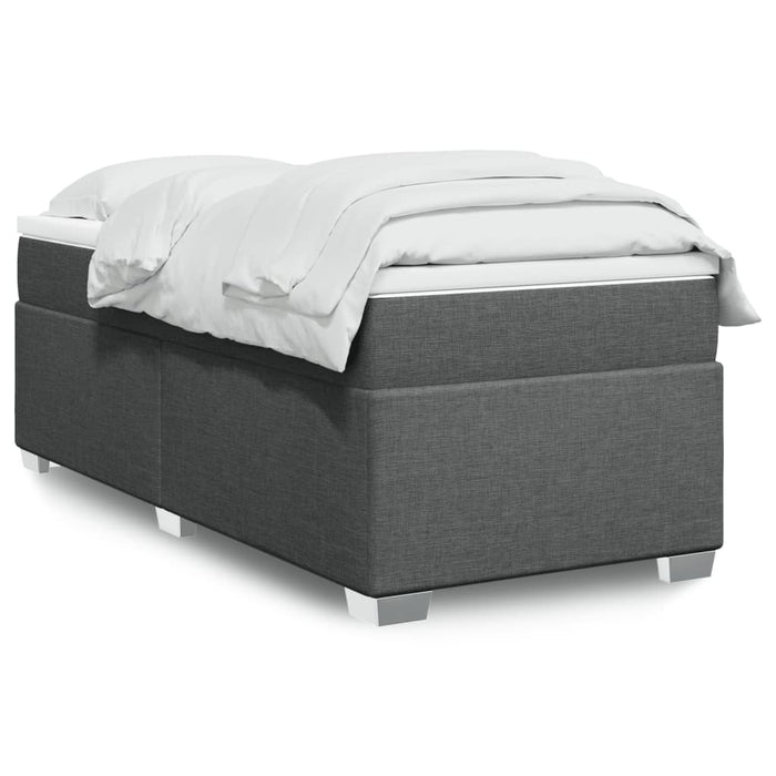 Pat box spring cu saltea, gri închis, 90x190 cm, textil - WALTI WALTI
