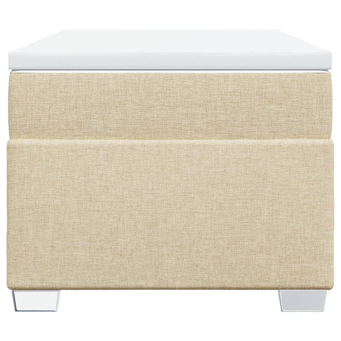 Pat box spring cu saltea, crem, 90x190 cm, textil - WALTI WALTI