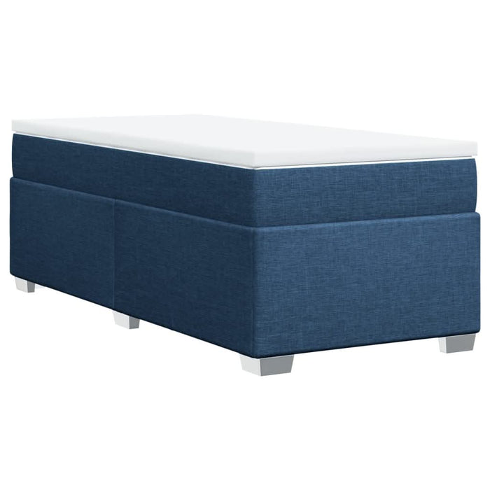Pat box spring cu saltea, albastru, 90x190 cm, textil - WALTI WALTI