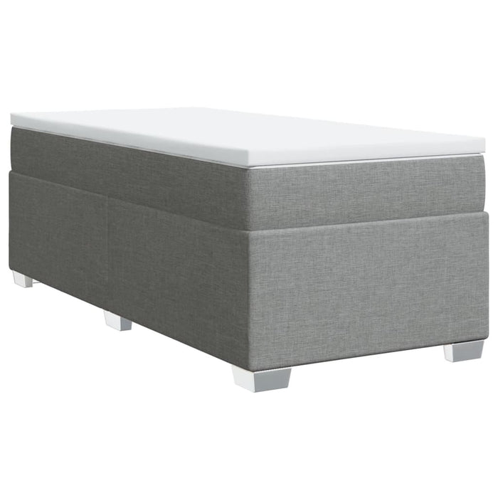 Pat box spring cu saltea, gri deschis, 90x200 cm, textil - WALTI WALTI