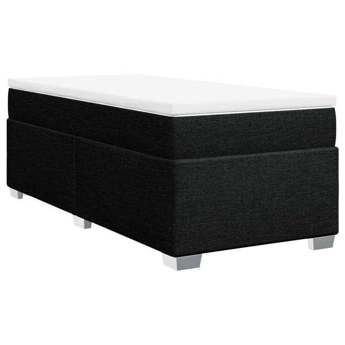 Pat box spring cu saltea, negru, 90x200 cm, textil - WALTI WALTI