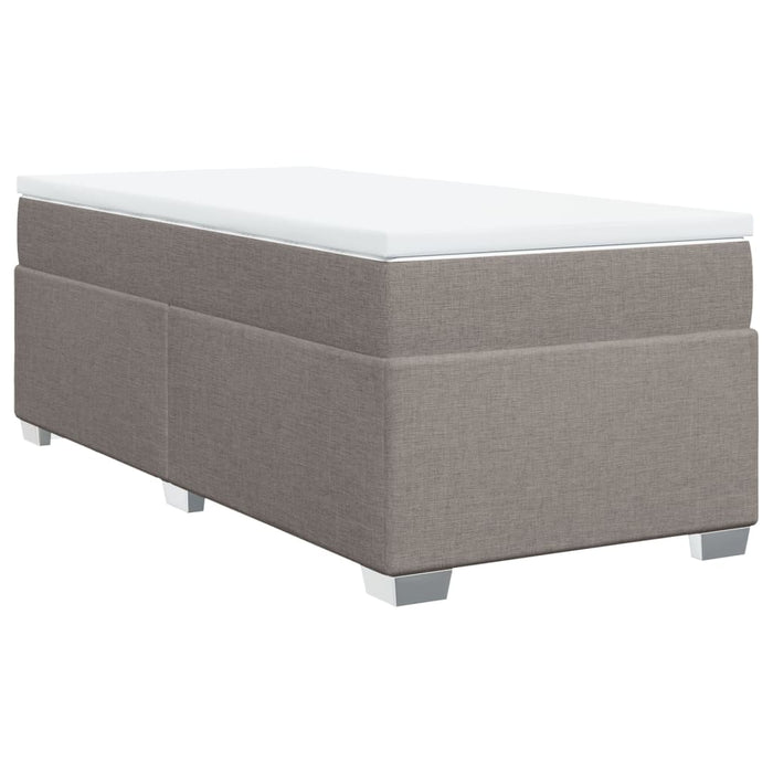 Pat box spring cu saltea, gri taupe, 90x200 cm, textil - WALTI WALTI