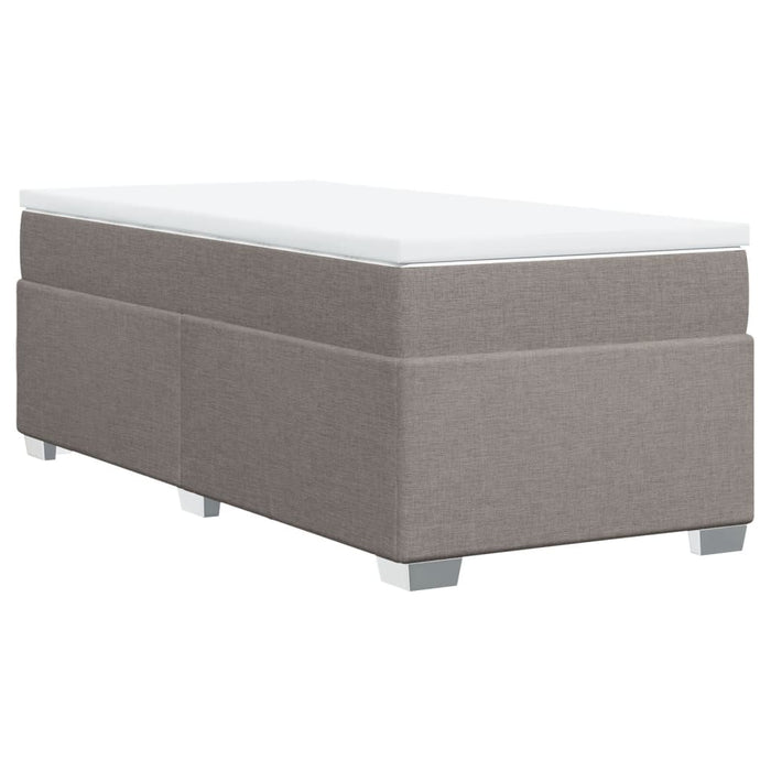 Pat box spring cu saltea, gri taupe, 90x200 cm, textil - WALTI WALTI