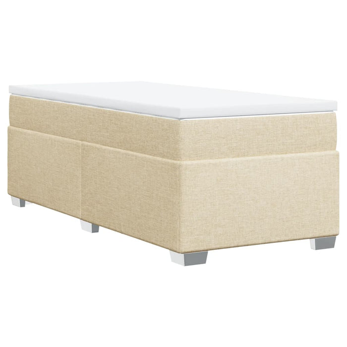 Pat box spring cu saltea, crem, 90x200 cm, textil - WALTI WALTI