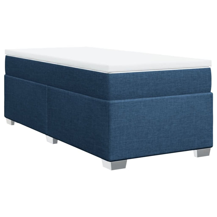 Pat box spring cu saltea, albastru, 90x200 cm, textil - WALTI WALTI