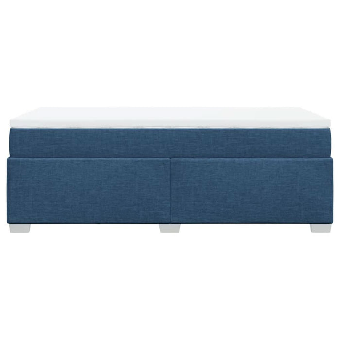 Pat box spring cu saltea, albastru, 90x200 cm, textil - WALTI WALTI