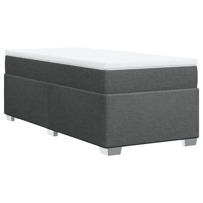 Pat box spring cu saltea, gri închis, 100x200 cm, textil - WALTI WALTI