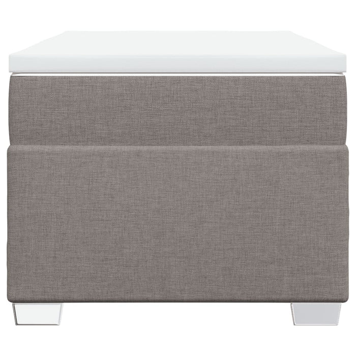 Pat box spring cu saltea, gri taupe, 100x200 cm, textil WALTI