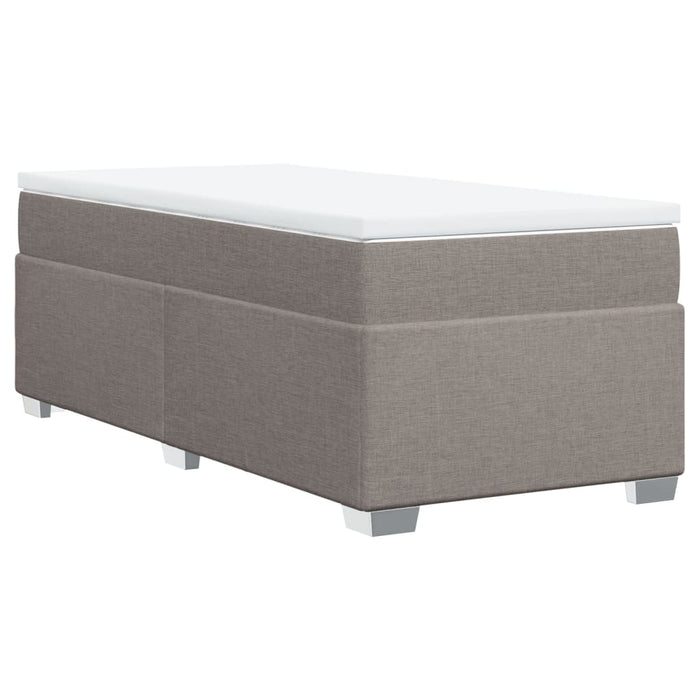 Pat box spring cu saltea, gri taupe, 100x200 cm, textil WALTI