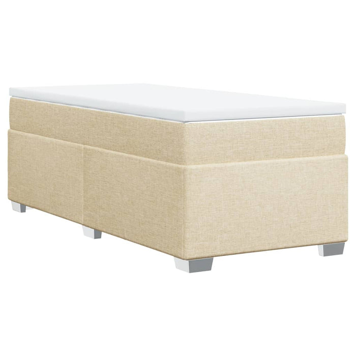 Pat box spring cu saltea, crem, 100x200 cm, textil - WALTI WALTI
