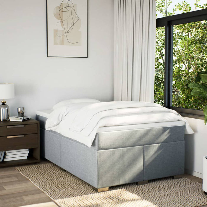 Pat box spring cu saltea, gri deschis, 120x190 cm, textil - WALTI WALTI