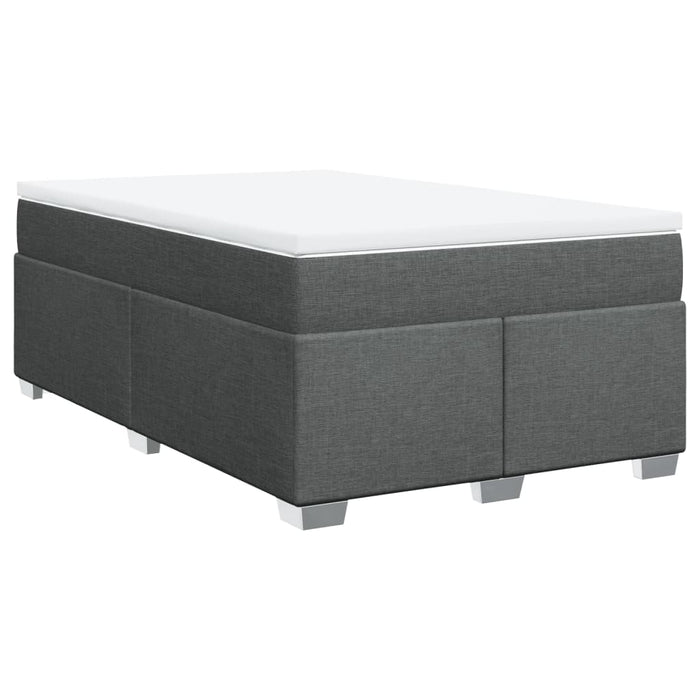 Pat box spring cu saltea, gri închis, 120x190 cm, textil WALTI