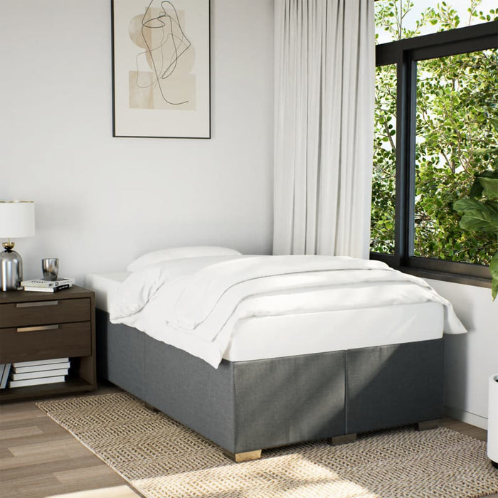 Pat box spring cu saltea, gri închis, 120x190 cm, textil WALTI