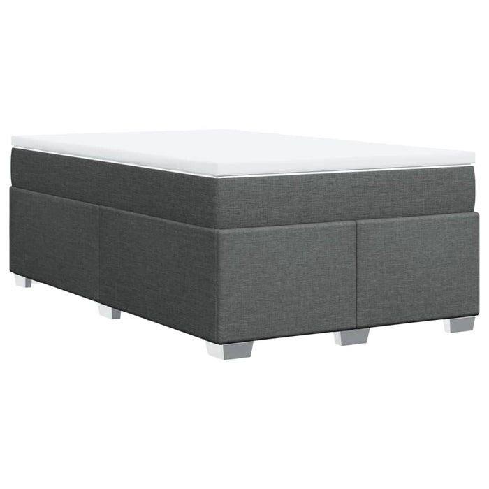 Pat box spring cu saltea, gri închis, 120x190 cm, textil WALTI