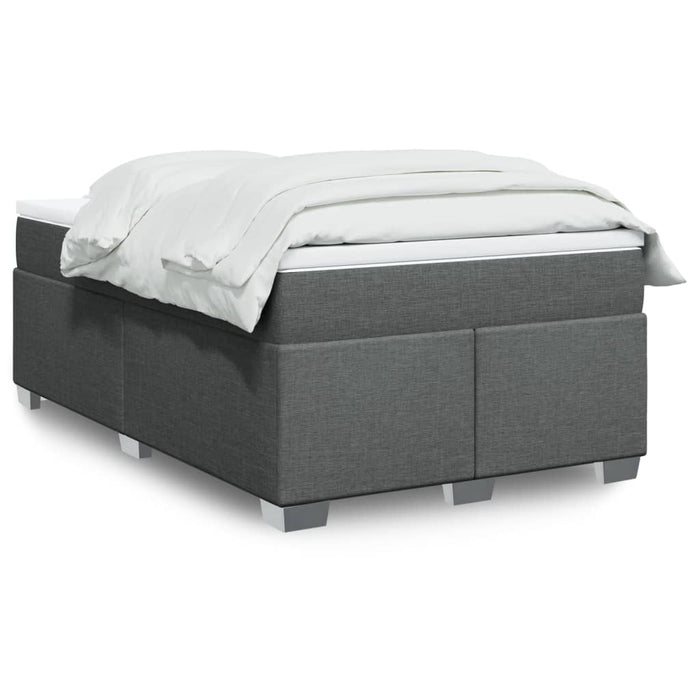 Pat box spring cu saltea, gri închis, 120x190 cm, textil WALTI